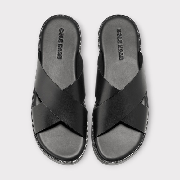 Cole Haan Men\'s Nantucket Cross Strap Sandals in Black. C38144 main image 5
